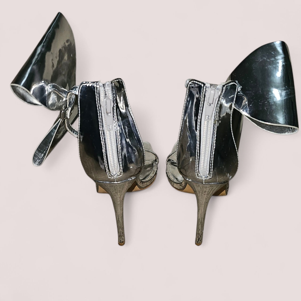 Dolls Kill Shiny Silver Heels - Picture 3 of 4